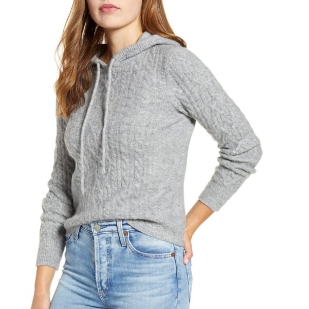 Court & Rowe Hooded Cable Sweater